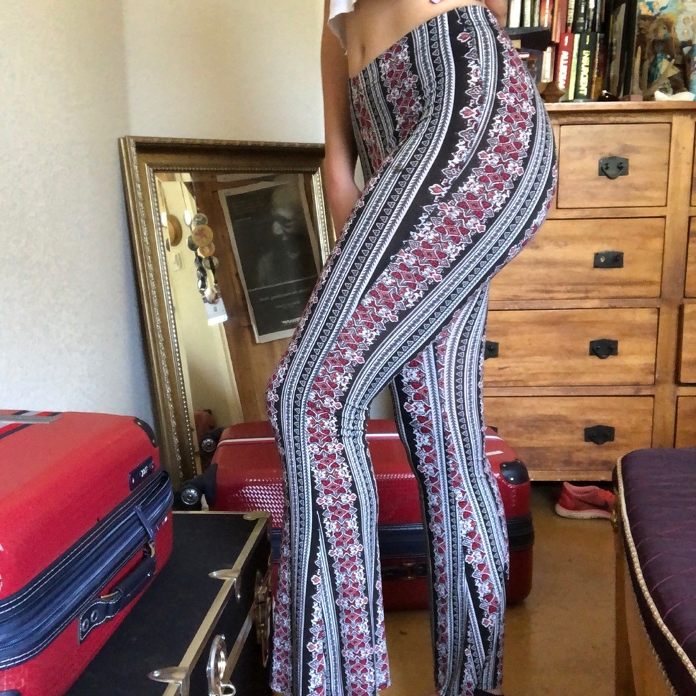 Boho flare stretchy pants